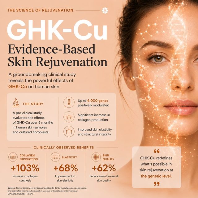 Recent scientific research has highlighted the remarkable regenerative potential of the copper peptide GHK-Cu in skin health and cellular repair. π§¬
According to a publication in the International Journal of Molecular Sciences, GHK-Cu demonstrated the ability to modulate thousands of human genes associated with:
β’ collagen synthesis
β’ fibroblast activity
β’ tissue remodeling
β’ wound healing
β’ antioxidant defense
β’ inflammatory response
β’ skin regeneration
Researchers observed that GHK-Cu may help promote a more youthful and regenerative gene expression profile within the skin microenvironment. This peptide has been widely studied for its role in stimulating dermal fibroblasts, improving extracellular matrix integrity, and supporting skin repair pathways.
β οΈ Important Regulatory Notice:
At the present time, GHK-Cu has not been approved by the Therapeutic Goods Administration (TGA) in Australia as an not approved therapeutic medicine for anti-ageing or regenerative treatments. Current evidence is largely based on molecular, laboratory, and pre-clinical studies, and more large-scale human clinical trials are still needed to fully establish long-term efficacy and safety.
Scientific Reference:
Pickart L, Margolina A. Regenerative and Protective Actions of the GHK-Cu Peptide in the Light of the New Gene Data. International Journal of Molecular Sciences. 2018;19(7):1987.
DOI: 10.3390/ijms19071987
#GHKCu #CopperPeptide #SkinRegeneration #SkinScience #AestheticMedicine